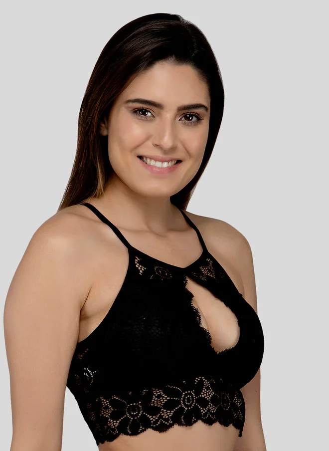 ليس اند مي  Laceandme Black Lace Non-Wired Lightly Padded Bralette Bra
